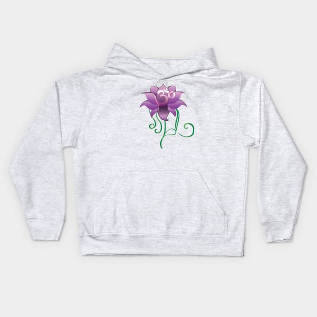 Lotus Om Kids Hoodie by emma17